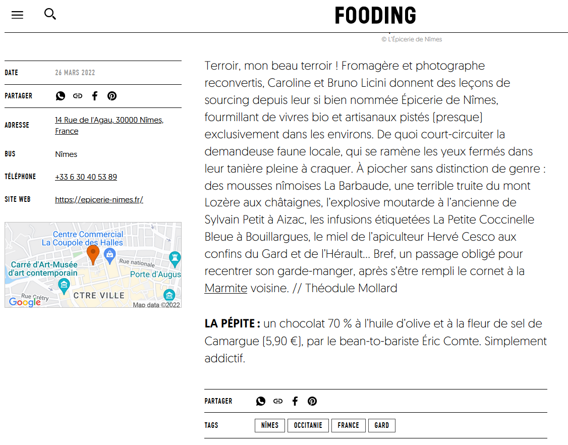 le fooding guide epicerie nimes